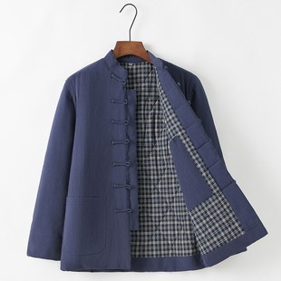 复古盘扣棉袄外套棉服 棉衣男加厚保暖中老年中国风中式 冬季 唐装