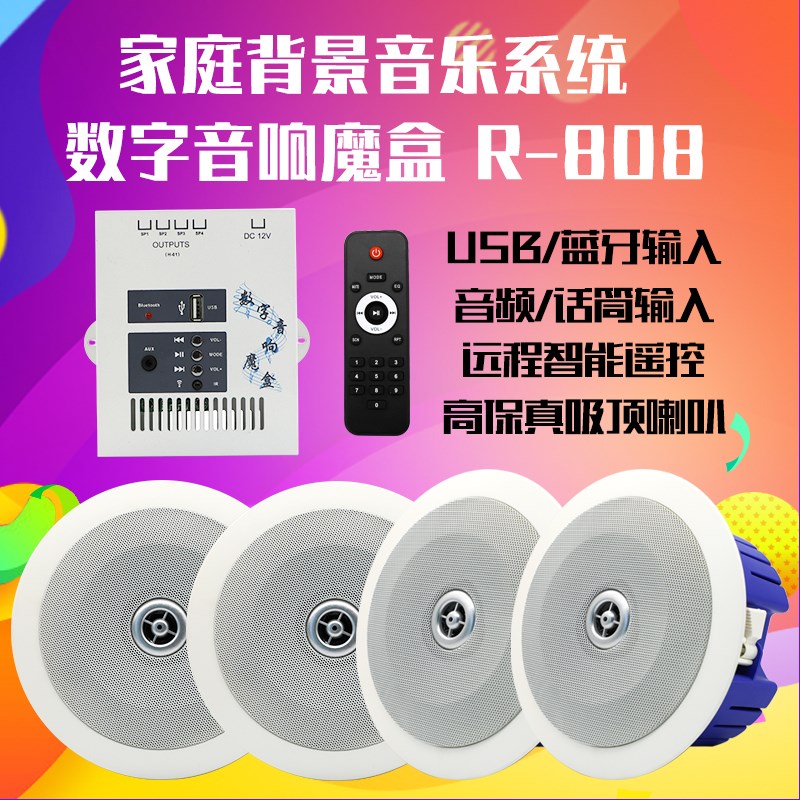 森玛特大功率数字蓝牙主机高保真同轴喇叭居家店铺背景音乐套装