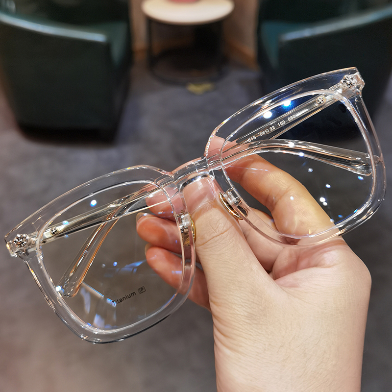 新品简丹剋萝心板材眼镜框男女个性复古方框粗框素颜镜可配近视