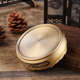 黄铜精雕百福米缸茶壶双貔貅底座多尺寸聚宝盆圆形底托工艺品