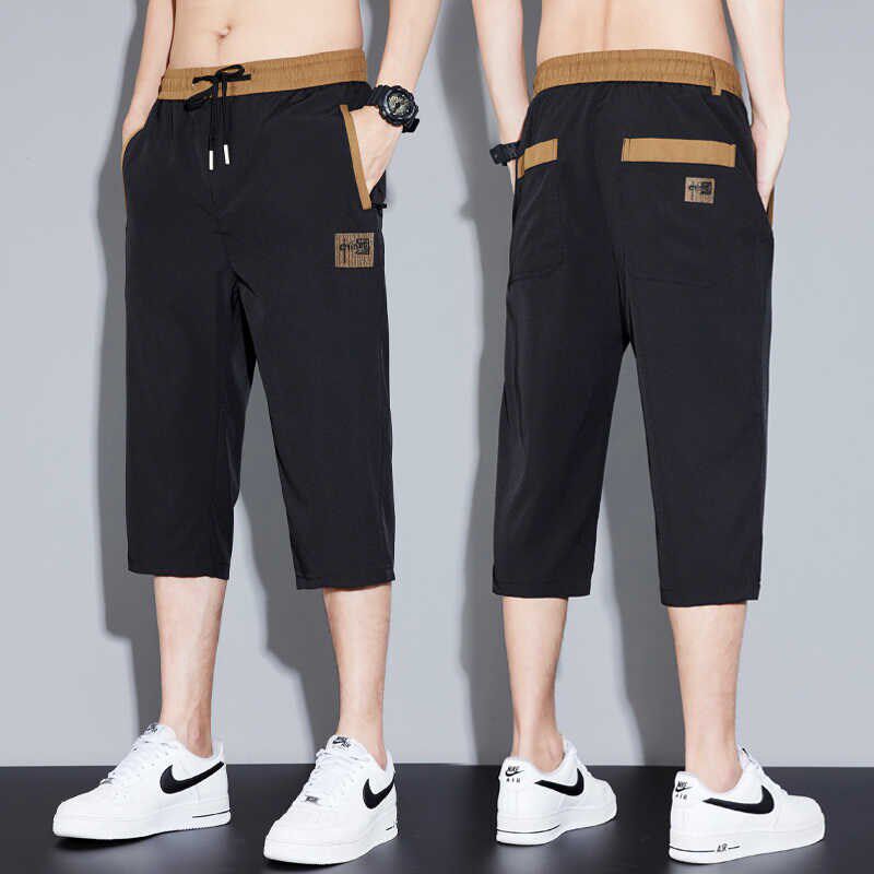 冰丝七分裤子男生八分六分2024夏季薄款夏天宽松运动美式休闲短裤