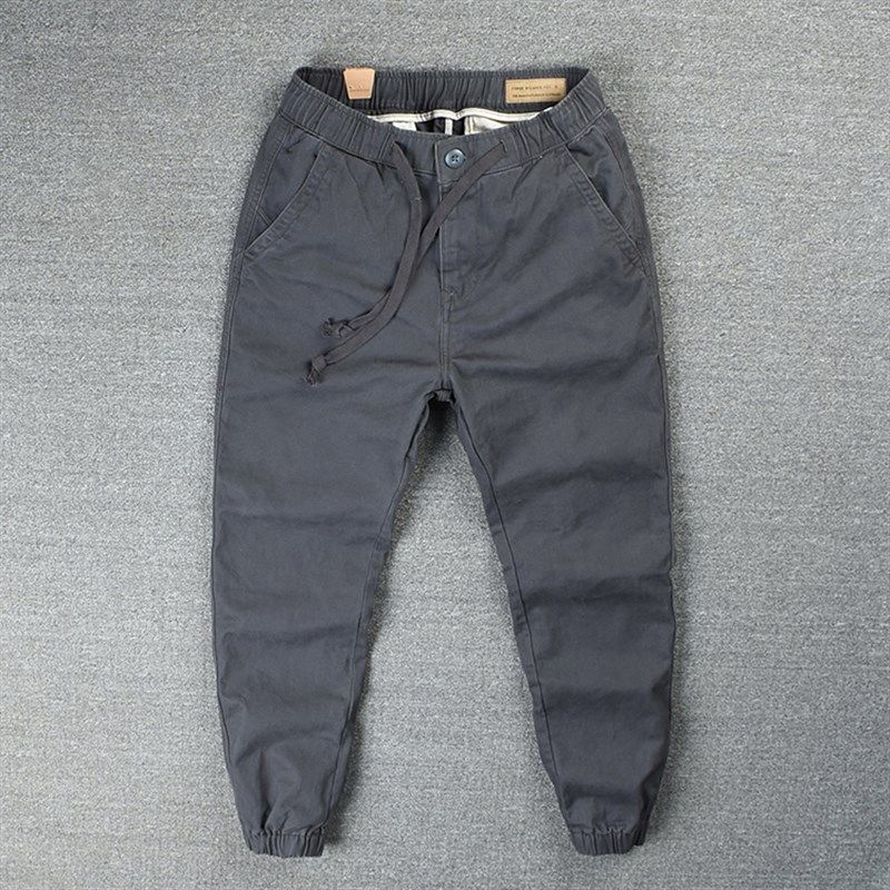 抽绳束脚裤宽松纯棉水洗做旧复古男裤男士休闲裤潮男重磅秋冬裤子,男装,休闲裤,淘宝优惠券,粉丝福利购,淘宝优惠卷