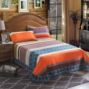 秋冬加厚100%全棉床单单件双人1.5m1.8米纯棉磨毛被单床上三件套