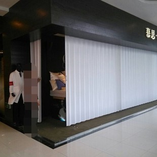 PVC折叠门 商铺卫生间隔断厨房阳台吊挂门 塑料门 日式简易推拉门