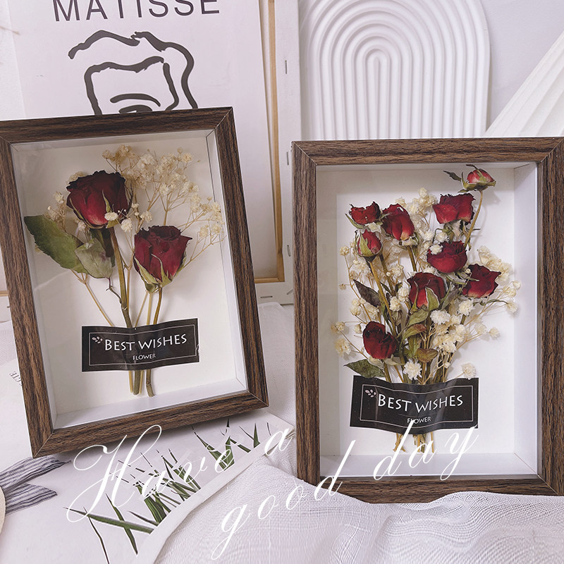 7寸干花相框成品玫瑰蔷薇真花桌面墙壁装饰摆设毕业生日活动伴手,鲜花速递/花卉仿真/绿植园艺,干花,淘宝优惠券,粉丝福利购,淘宝优惠卷