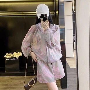 两件套装 时尚 宽松短裤 新款 潮 休闲小个子轻薄透气户外防晒衣女夏季
