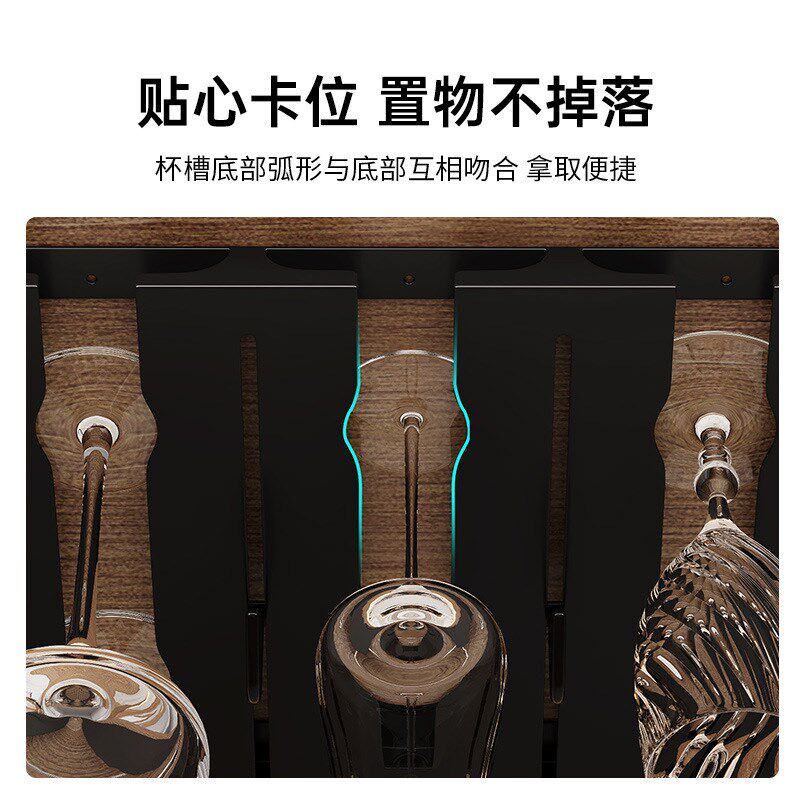 不锈钢红酒杯架倒挂高脚杯收纳沥水架子家用轻奢摆件厨房悬挂枪灰