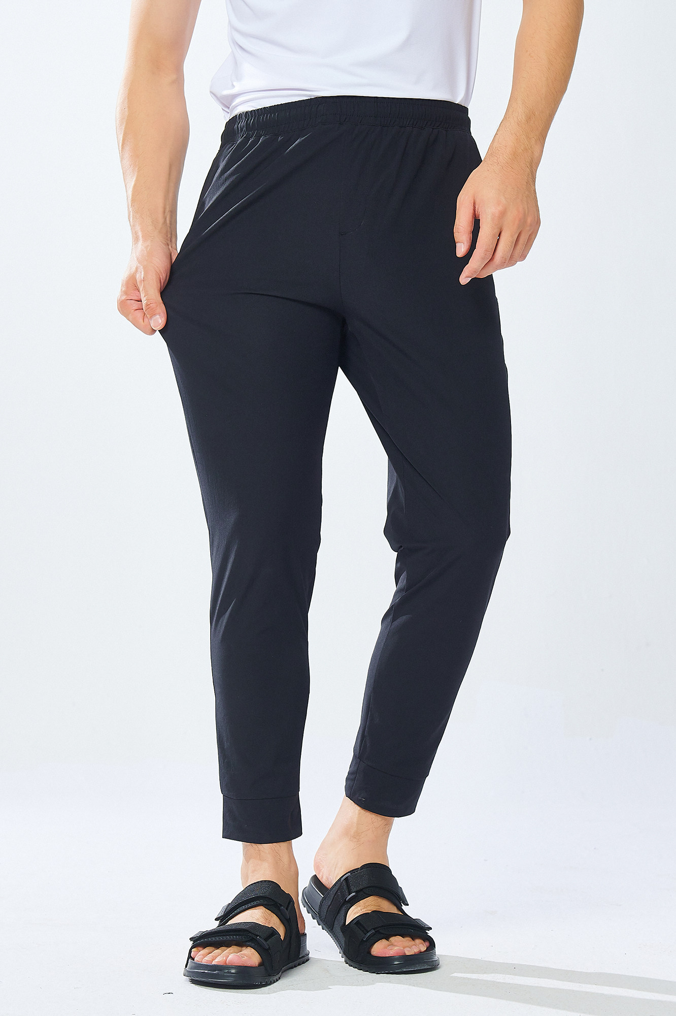 夏季男女款薄款弹力速干裤 防水透气 男款女款户外运动九分裤长裤