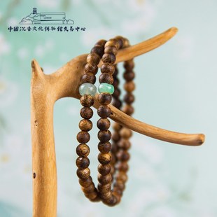 莺歌绿奇楠沉香手串0.4单圈女士饰品文玩 中国沉香文化博物馆