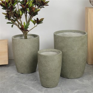 北欧极简镁泥花盆落地客厅大码高档水泥细高大盆栽绿植特大号种树