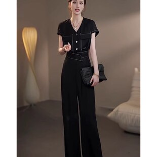 设计短袖 休闲上衣裤 套装 新款 子两件套D1679 女2025夏季 国风时尚