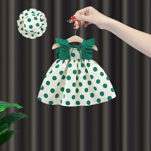 宝宝连衣裙夏季圆点一周岁女宝礼服女童夏公主裙婴儿夏款波点裙子
