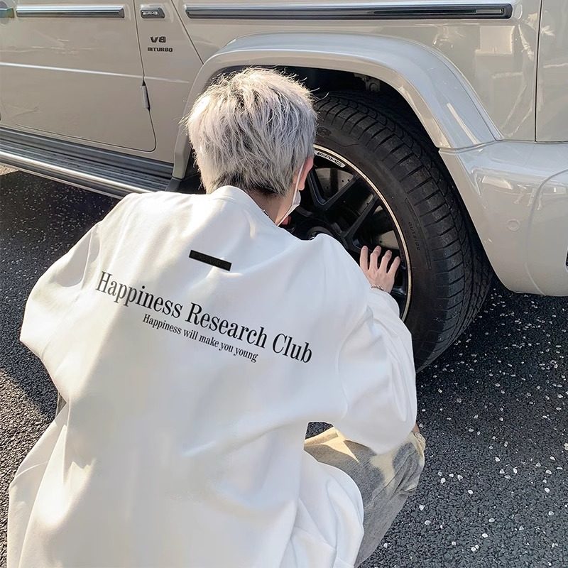 特大码300斤美式纯棉长袖t恤男春秋季白色卫衣内搭上衣男生打底衫