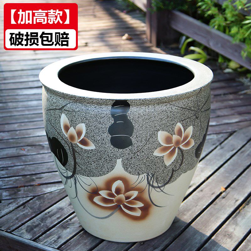 观背养鱼古法缸微景观造景加深加高书画卷缸客厅节约空间大容量盆