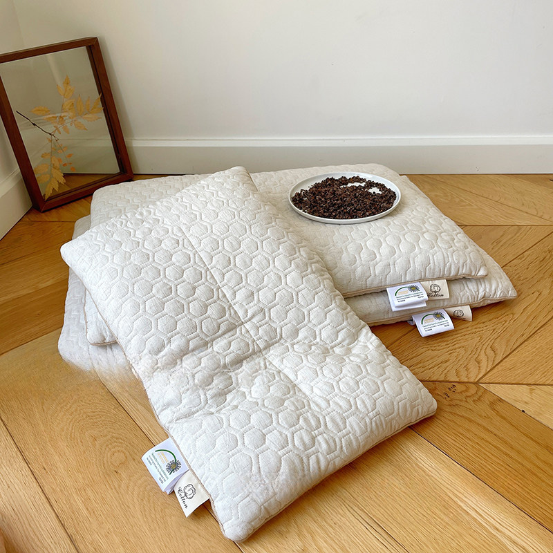 A类纯荞麦壳枕头儿童护颈枕学生单人G荞麦皮成人家用偏硬枕低枕芯