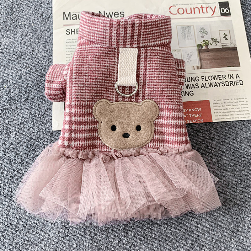 狗狗过年衣服秋冬牵引新年情侣宠物保暖马甲公主可爱裙子幼犬猫咪