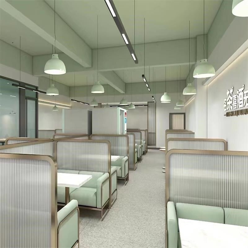 定制矮隔b断屏风酒吧餐厅包厢火锅奶茶店不锈钢围栏护栏玻璃遮挡