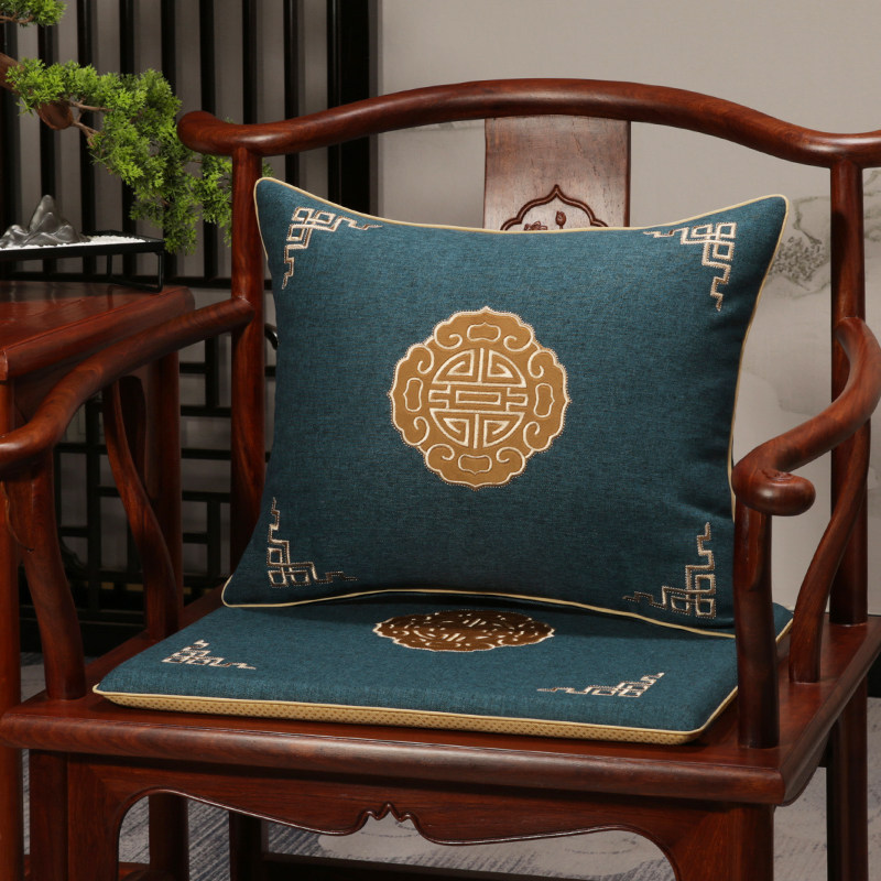 中式红木沙发椅子坐垫家用实木家具太师圈椅官帽茶座椅垫海绵防滑