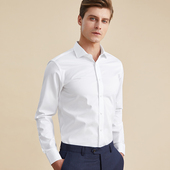 澳嘉 商务正装 DP免烫男士 衬衣白色纯棉寸衫 修身 内搭长袖 白衬衣