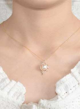 新款简约设计感项链女纯银百搭轻奢小众毛衣链高级感吊坠时尚设计