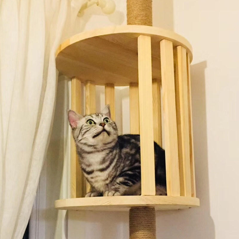 猫爬架自制实木diy材料配件太空舱猫勺窝猫抓板剑麻通天柱大号