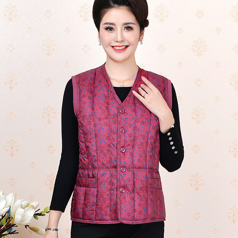 老年人秋冬款羽绒棉马甲女奶奶装内胆坎肩加肥大码老太太保暖马夹