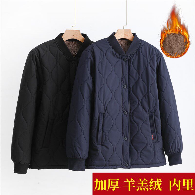 爸爸冬装棉衣加绒加厚夹克冬季男士外套爷爷棉服内胆中老年小棉袄