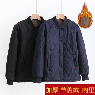 爸爸冬装棉衣加绒加厚夹克冬季男士外套爷爷棉服内胆中老年小棉袄