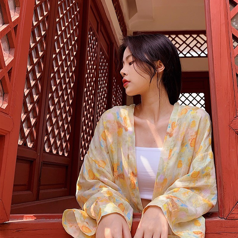 苎麻防晒开衫女薄款夏季2021新款小众仙气配裙子胖mm宽松短款披肩