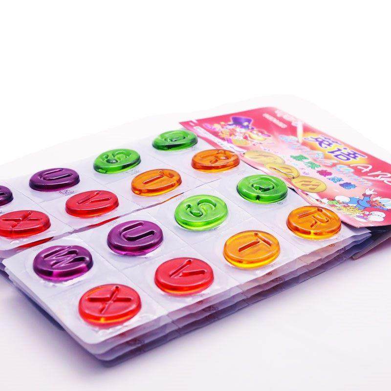 开口笑英语ABC果味橡皮糖字母怪手剪刀软糖凝胶糖果怀旧休闲零食!