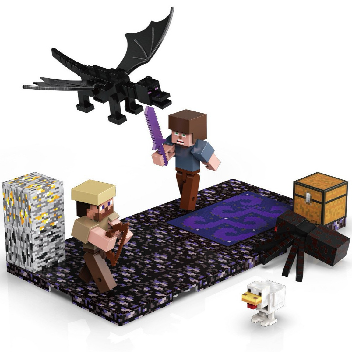 跨境亚马逊25新款MC世界摆件磁力拼插积木游戏场景minecraft拼装