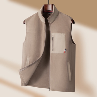 CaldiceKris2025秋冬款双面摇粒绒马甲男外套男士背心抓绒衣马甲