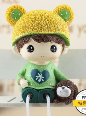 新款卡通人物呆萌吊脚娃娃创意情侣家居摆件 玄关酒柜卧室装饰品