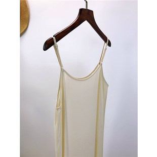 浅肤色薄款内衬裙连衣裙里衬打底裙宽松透明中长款雪纺纱吊带裙女