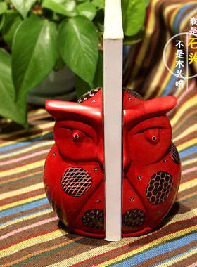 非洲手工艺 肯尼亚肥皂石头纯手工雕刻大象书案书档 桌面摆件室内