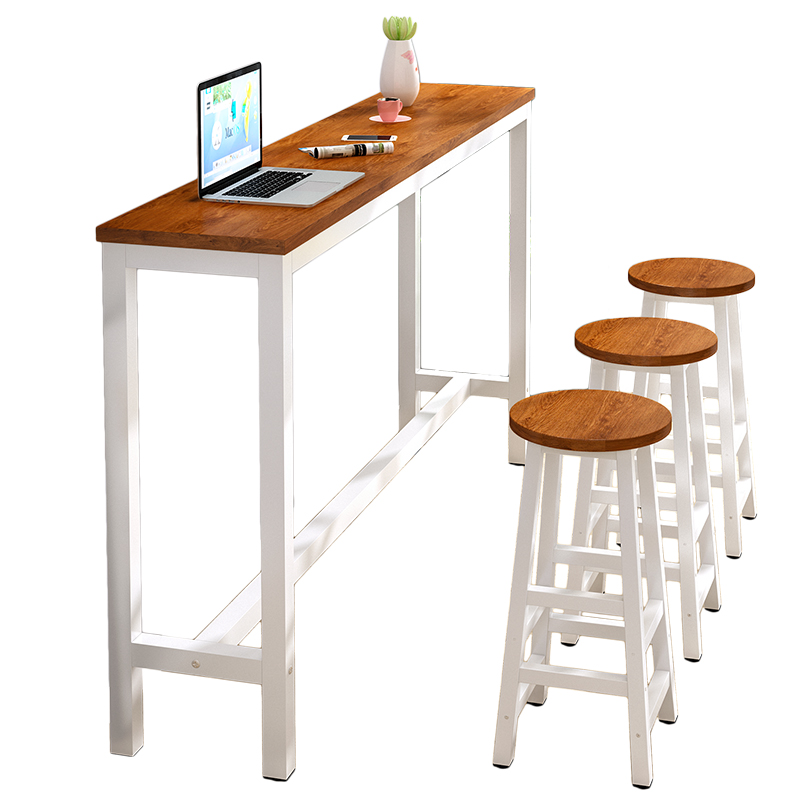 家用靠墙吧台桌高脚桌奶茶店桌椅组合长条窄咖啡桌阳台客厅酒吧台