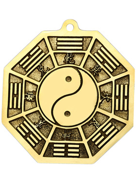 纯黄铜阴阳鱼八卦镜挂件办公室住宅楼入户大门阳台窗户对路口尖角