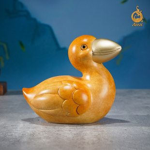 黄铜摆件《醍醐灌顶(鹈鹕)》铜工艺品家居玄关客厅装饰创意礼物