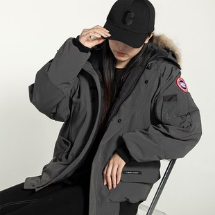 大鹅飞行夹克羽绒服男冬季2023新款加拿大风加厚短款连帽外套女款