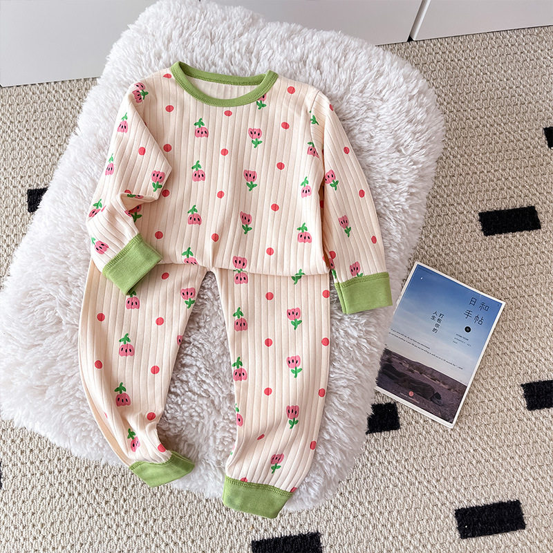 儿童家居服套装纯棉女童全棉睡衣两件套男宝宝内衣婴儿秋衣卫生裤