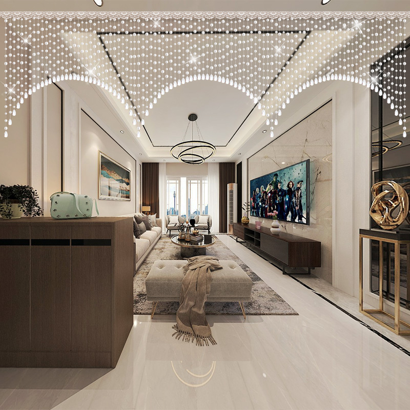 水晶珠帘门帘隔断帘子客厅过道装饰家用窗帘卧室玄关挂帘网红珠链