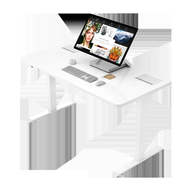 T2电动升降桌双电机家用简约站立桌面电源无线充电智能办公电脑桌