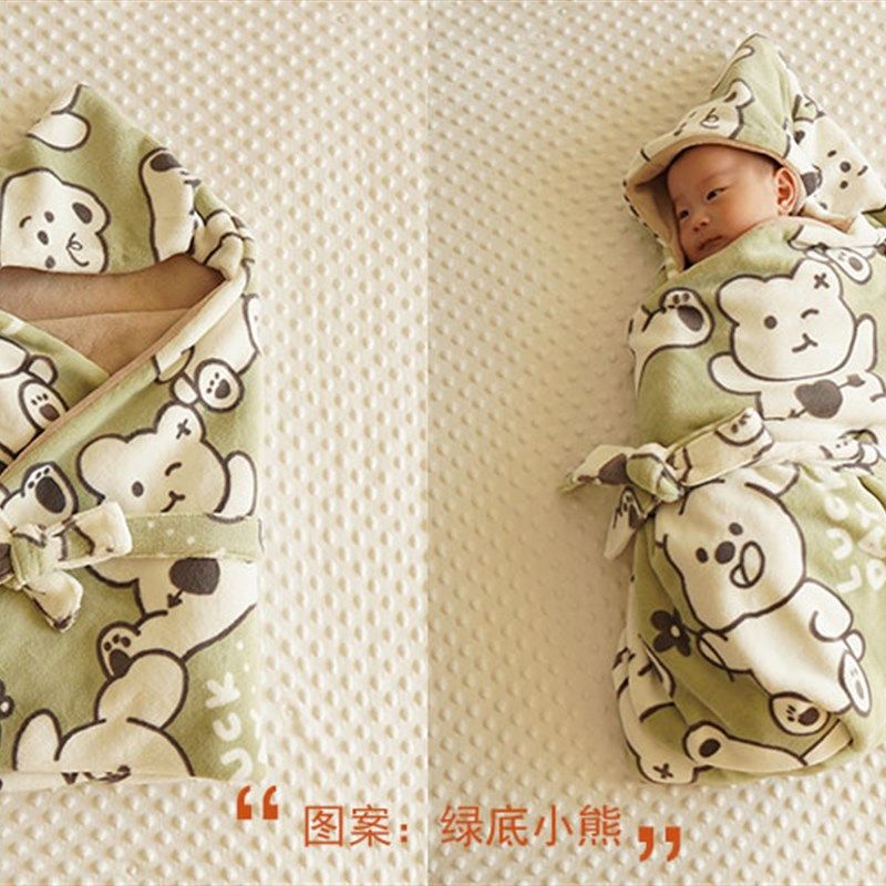 新生儿婴儿冬款包被加大尺寸宝宝春秋抱被盖毯宝宝绒保暖双层用品