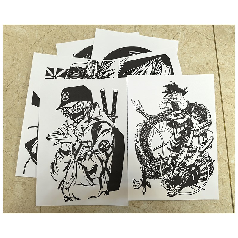 卡通人物刻纸图案底稿手工剪纸半成品模板刻纸半成品图样打印底稿