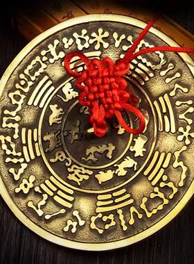 纯铜准提镜摆件密宗准提佛母咒菩萨铜平面镜子照妖镜挂件结婚铜镜