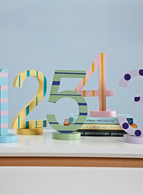 数字可爱摆件客厅创意儿童房装饰品卧室房间简约家居书房桌面摆放