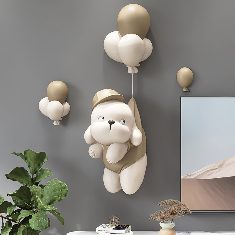 轻奢狗挂件客厅沙发背景墙壁挂卧室儿童房床头挂饰餐厅玄关装饰