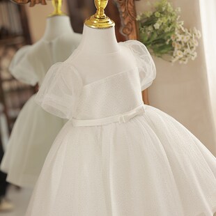 儿童礼服女童公主裙花童婚礼小女孩主持人洋气生日宴蓬蓬连衣裙夏