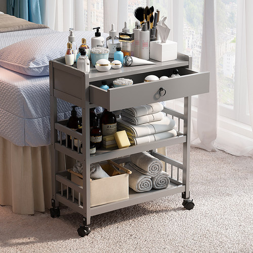 多功能移动画具小推车三层实木制油画颜料置物架艺考生绘画画材收