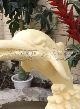 欧式玻璃钢动物雕塑艺术品客厅户外落地摆设可定制作海豚流水喷泉